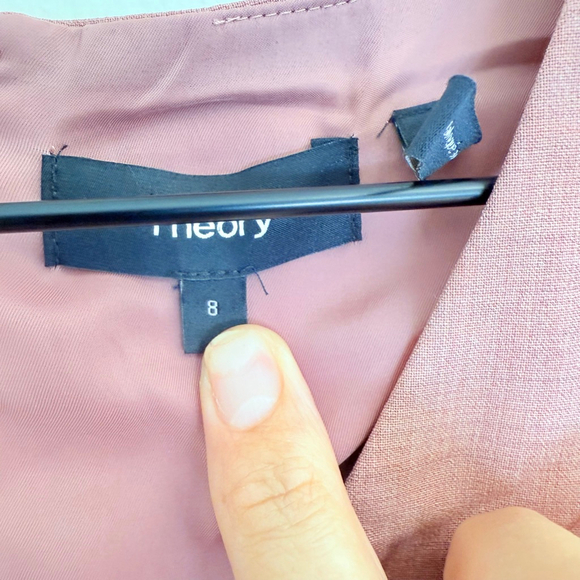 Theory Women's Coral Sleeveless V-Neck A-Line Dress Size 8 - Picture 5 of 6